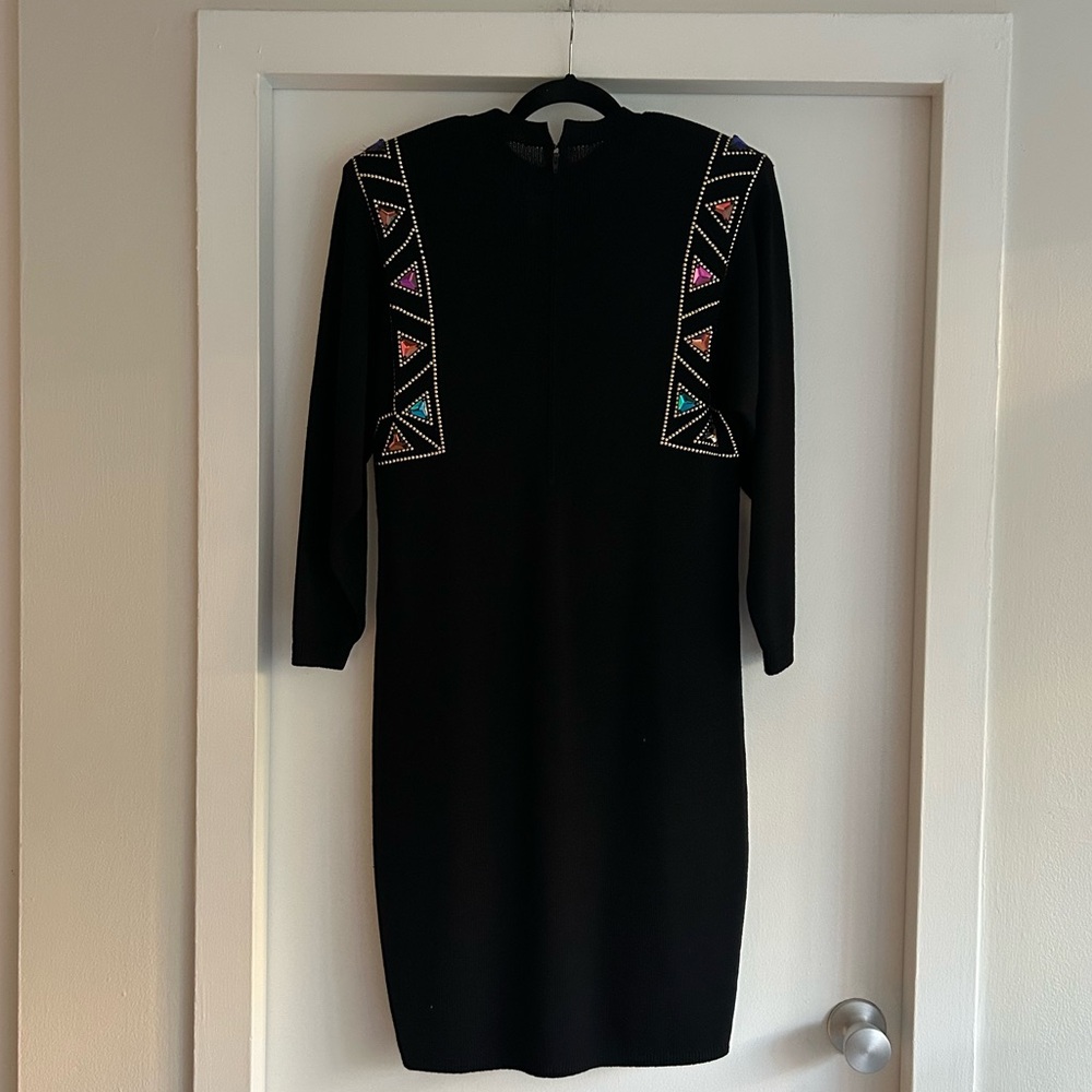ST. JOHN for Saks Fifth Avenue vintage beaded jeweled long sleeve dress - Picture 6 of 6